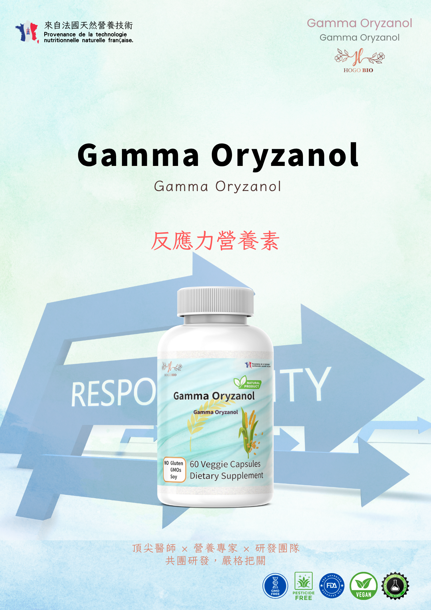 HOGO BIO 反應力營養素 (Gamma Oryzanol)_外銷款